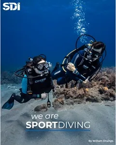 SDI Sporttauchen – Moderne Tauchausbildung vom Einsteiger bis zum Profi SDI Taucher während eines Sporttauchgangs als Teil der SDI und TDI Ausbildungsfamilie