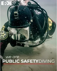 ERDI Public Safety Diving – Ausbildung für Einsatztaucher ERDI Einsatztaucher mit Vollgesichtsmaske bei einem Public Safety Diving Einsatz